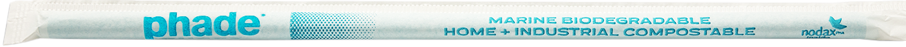 Wincup 7.75" Jumbo Phade Straw Teal Printed Paper Wrapped 10 / 375 cs