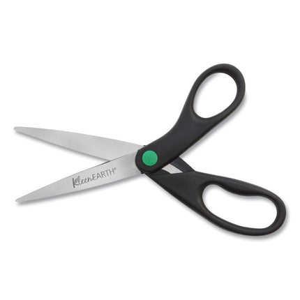 KleenEarth Scissors, 8" Long, 3.25" Cut Length, Straight Black Handle, 2/Pack