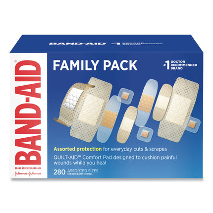 Sheer and Clear Adhesive Bandages, Assorted Sizes, 280/Box