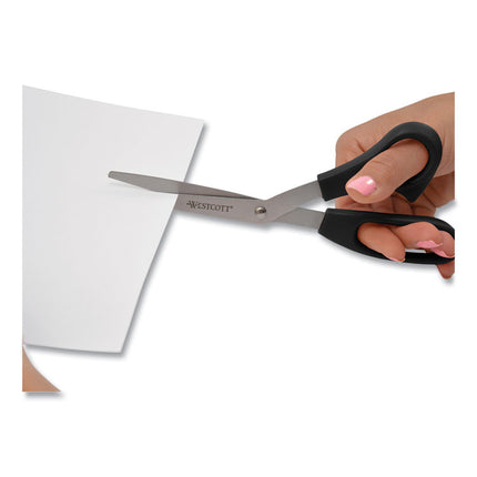 Value Line Stainless Steel Shears Value Pack, 8" Long, 3.5" Cut Length, Crane-Style Black Handle, 3/Pack