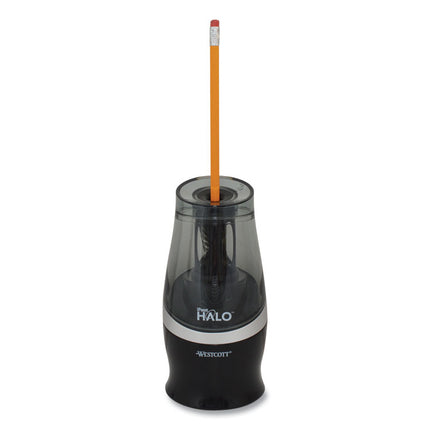 Halo Colored Pencil Non-Stick Electric Sharpener, Ac-Powered, 3.5 X 6.75, Black/silver