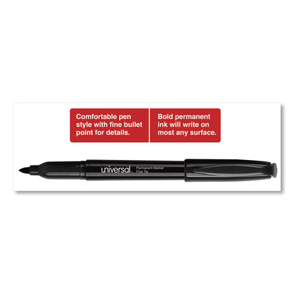 Pen-Style Permanent Marker Value Pack, Fine Bullet Tip, Black, 60/pack
