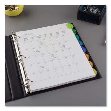 Insertable Style Edge Tab Plastic Dividers, 8-Tab, 11 X 8.5, Translucent, 1 Set