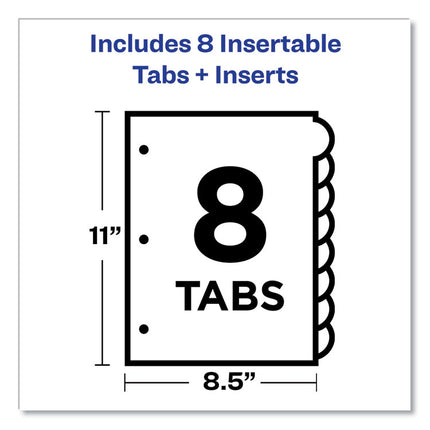 Insertable Style Edge Tab Plastic Dividers, 8-Tab, 11 X 8.5, Translucent, 1 Set