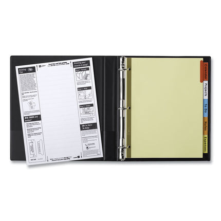 Insertable Big Tab Dividers, 5-Tab, Double-Sided Gold Edge Reinforcing, 11 x 8.5, Buff, Assorted Tabs, 1 Set