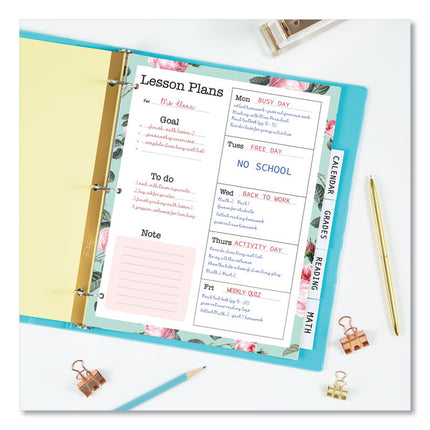 Insertable Big Tab Dividers, 5-Tab, Double-Sided Gold Edge Reinforcing, 11 x 8.5, Buff, Clear Tabs, 24 Sets