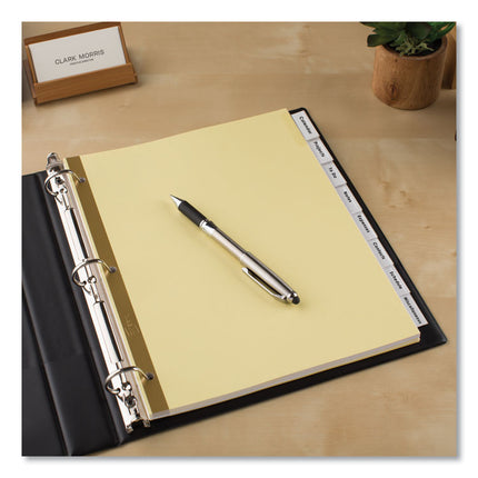 Insertable Big Tab Dividers, 8-Tab, Double-Sided Gold Edge Reinforcing, 11 x 8.5, Buff, Clear Tabs, 1 Set