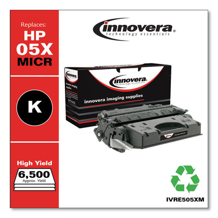Remanufactured Black High-Yield MICR Toner, Replacement for 05XM (CE505XM), 6,500 Page-Yield