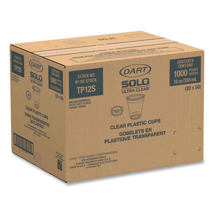 Ultra Clear Cups, 12 oz, Plastic, 50/Bag, 20 Bags/Carton