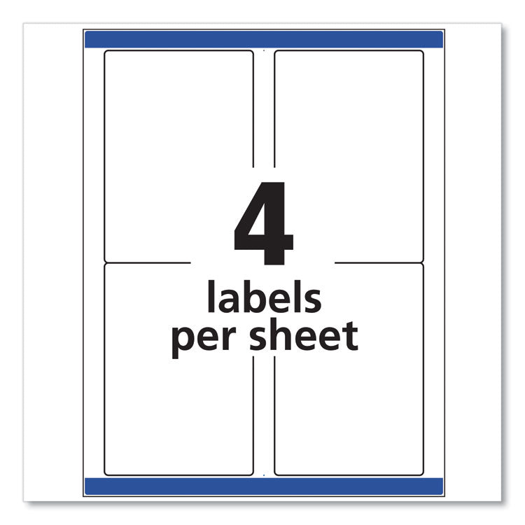Shipping Labels W/ Trueblock Technology, Inkjet Printers, 3.5 X 5, White, 4/sheet, 25 Sheets/pack