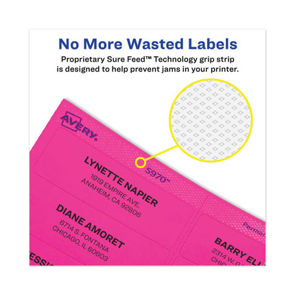 High-Visibility Permanent Laser Id Labels, 2 X 4, Neon Green, 1000/box