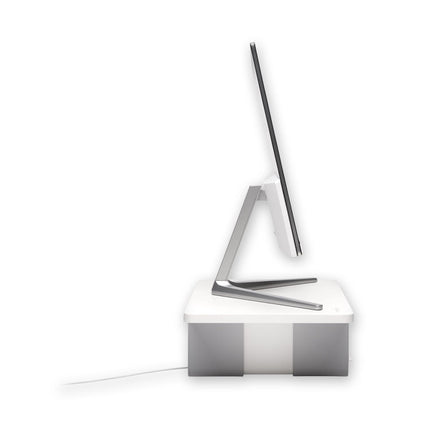 Freshview Wellness Monitor Stand With Air Purifier, For 27" Monitors, 22.5" X 11.5" X 5.4", White, Supports 200 Lbs