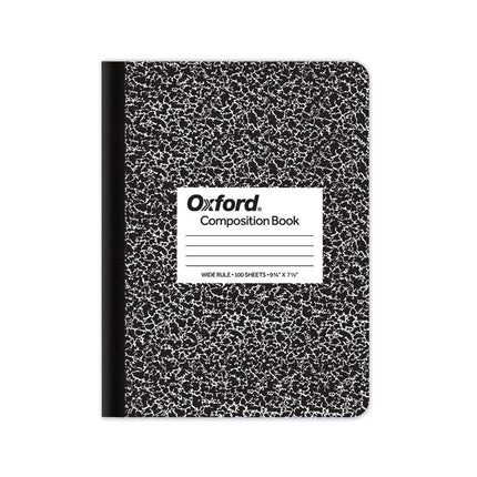 Composition Book, Wide/Legal Rule, Black Marble Cover, (100) 9.75 x 7.5 Sheets