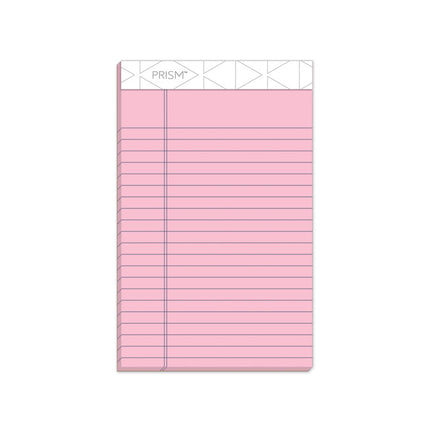 Prism + Colored Writing Pads, Narrow Rule, 50 Pastel Pink 5 X 8 Sheets, 12/pack
