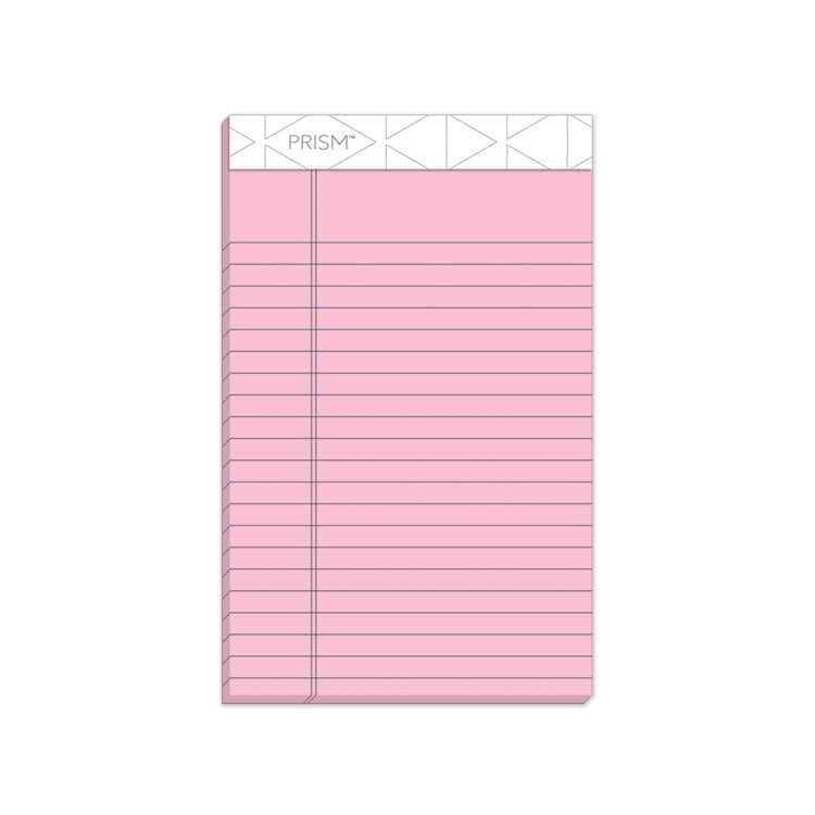 Prism + Colored Writing Pads, Narrow Rule, 50 Pastel Pink 5 X 8 Sheets, 12/pack