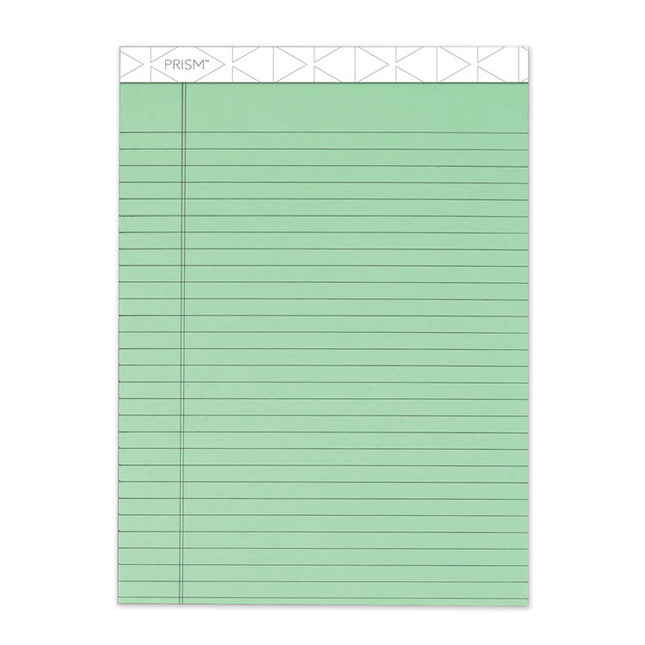 Prism + Colored Writing Pads, Wide/legal Rule, 50 Pastel Green 8.5 X 11.75 Sheets, 12/pack