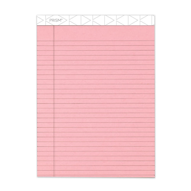 Prism + Colored Writing Pads, Wide/legal Rule, 50 Pastel Pink 8.5 X 11.75 Sheets, 12/pack