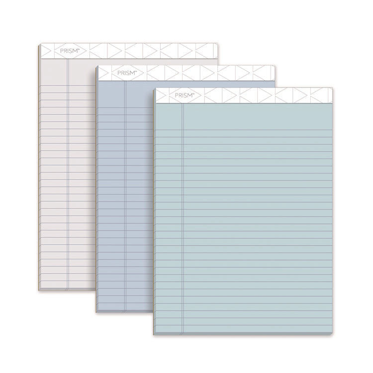 Prism + Colored Writing Pads, Wide/legal Rule, 50 Assorted Pastel-Color 8.5 X 11.75 Sheets, 6/pack