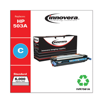 Remanufactured Cyan Toner, Replacement for 503A (Q7581A), 6,000 Page-Yield