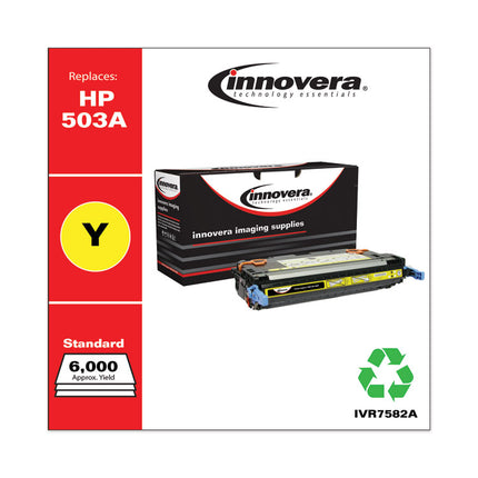 Remanufactured Yellow Toner, Replacement for 503A (Q7582A), 6,000 Page-Yield