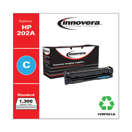 Remanufactured Cyan Toner, Replacement for 202A (CF501A), 1,300 Page-Yield