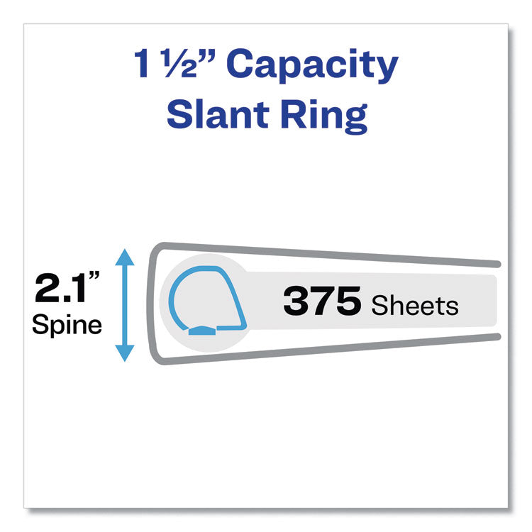 Touchguard Protection Heavy-Duty View Binders With Slant Rings, 3 Rings, 1.5" Capacity, 11 X 8.5, White