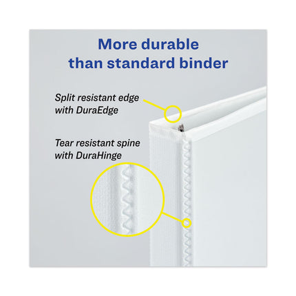 Heavy-Duty View Binders, 3 Rings, 1.5" Capacity, 11 X 17, White