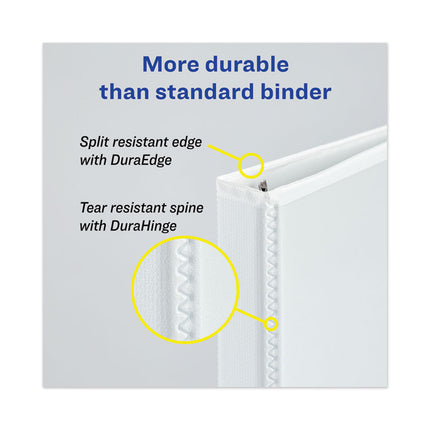 Heavy-Duty View Binders, 3 Rings, 2" Capacity, 11 X 17, White