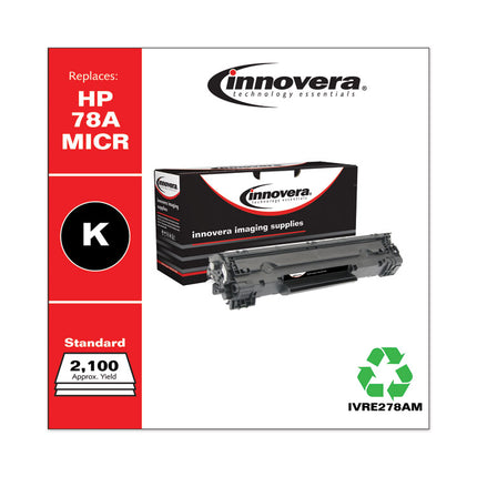 Remanufactured Black MICR Toner, Replacement for 78AM (CE278AM), 2,100 Page-Yield