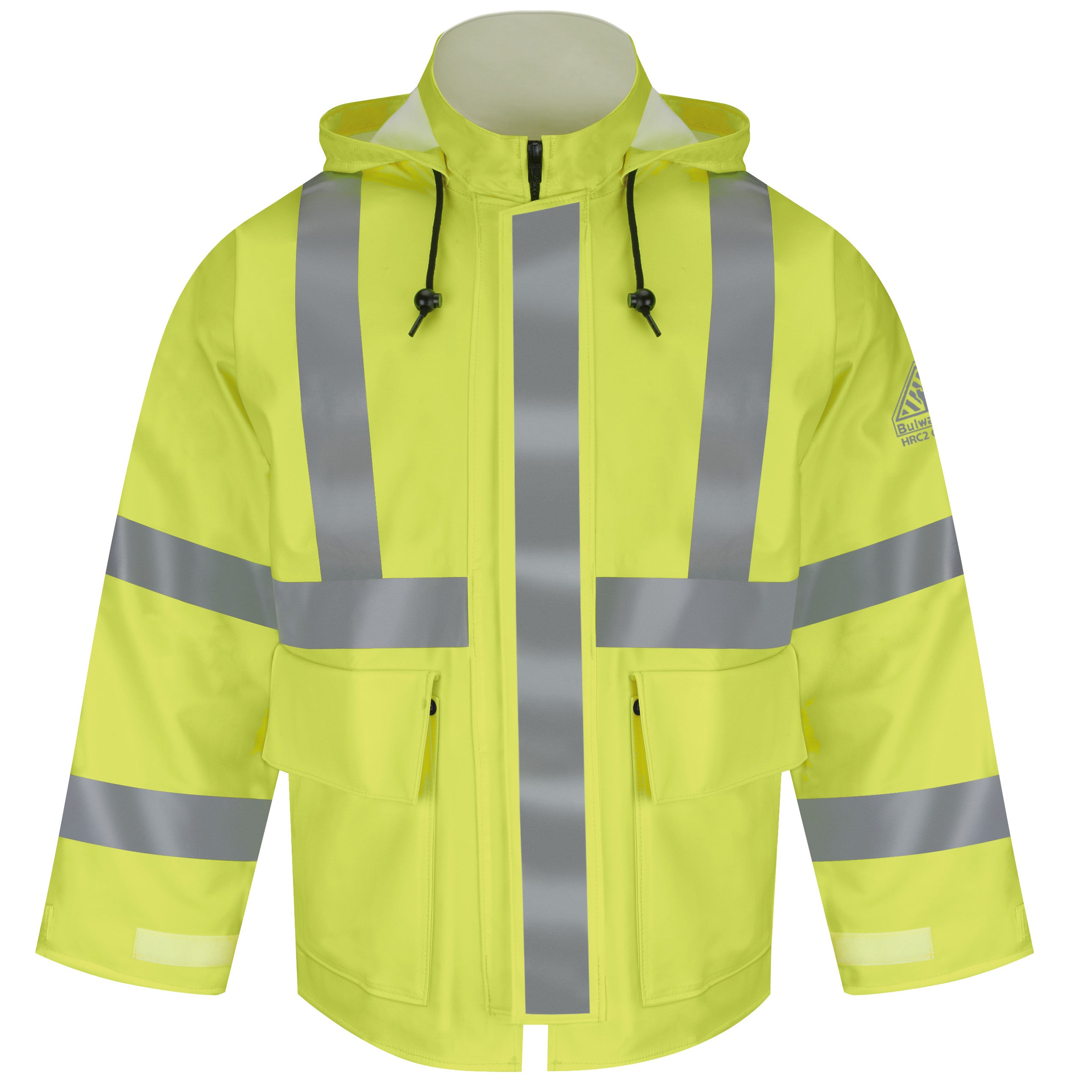 Bulwark® Men's FR Hi-Visibility Rain Jacket with Hood / JXN4YE