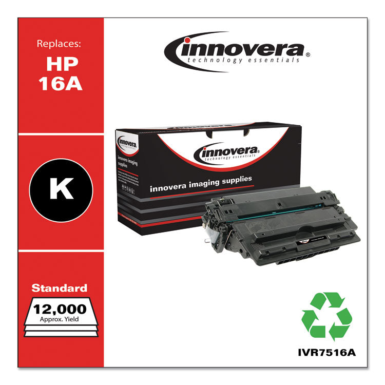 Remanufactured Black Toner, Replacement for 16A (Q7516A), 12,000 Page-Yield