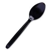 Cutlery for Cutlerease Dispensing System, Mediumweight Spoon, Plastic, Black, 960/Box