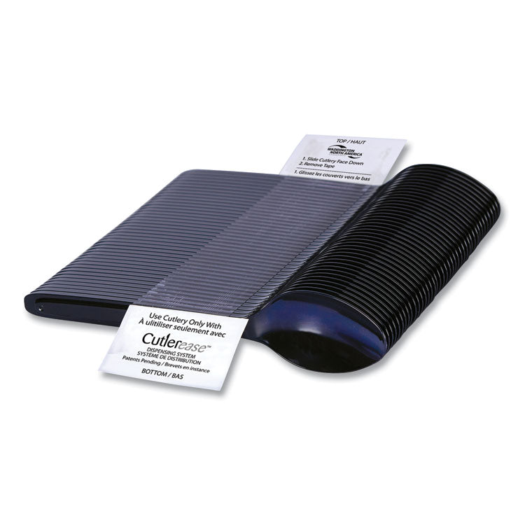 Cutlery for Cutlerease Dispensing System, Mediumweight Spoon, Plastic, Black, 960/Box