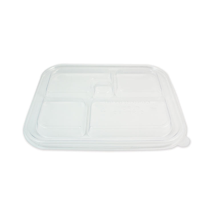 PLA Lids for Fiber Bento Box Containers, 12.1 x 9.8 x 0.8, Clear, Plastic, 300/Carton