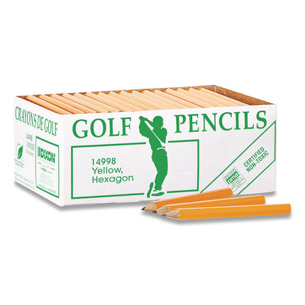Golf Wooden Pencils, 2.2 Mm, Hb (#2), Black Lead, Yellow Barrel, 144/box