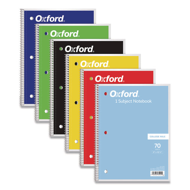 Coil-Lock Wirebound Notebook, 3-Hole Punch, Medium/College Rule, Randomly Assorted Cover Color (Set 1), (70) 10.5 x 8 Sheets