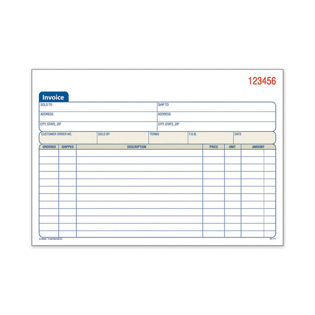 Multipart General-Purpose Invoice Pad, Two-Part Carbonless, 7.94 x 5.56, 50 Forms Total