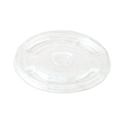 PLA Clear Cold Cup Lids, Flat Lid, Fits 9 oz to 24 oz Cold Cups, Plastic, Clear, 1,000/Carton