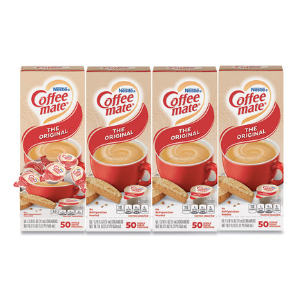 Liquid Coffee Creamer, Original, 0.38 oz Mini Cups, 50/Box, 4 Boxes/Carton