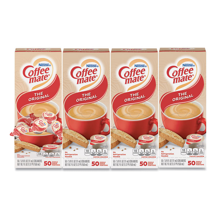 Liquid Coffee Creamer, Original, 0.38 oz Mini Cups, 50/Box, 4 Boxes/Carton