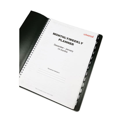Weekly Planner, 11 x 8, Black Cover, 14-Month: Dec 2024 to Jan 2026