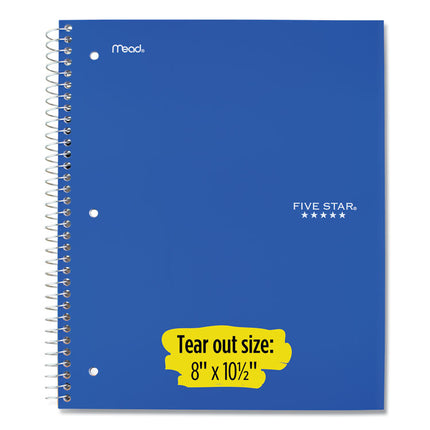 Wirebound Notebook, 5-Subject, Wide/Legal Rule, Randomly Assorted Cover Color (Set 6), (200) 10.5 x 8 Sheets