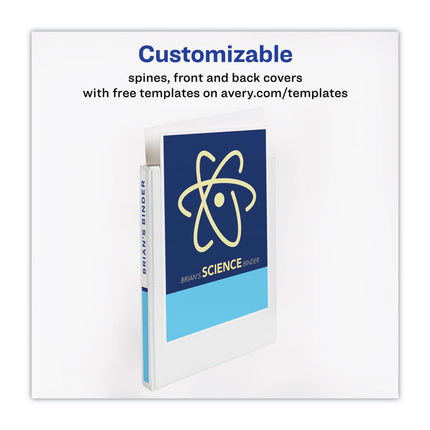 Heavy-Duty Non Stick View Binder With Durahinge And Slant Rings, 3 Rings, 1" Capacity, 11 X 8.5, White, 4/pack