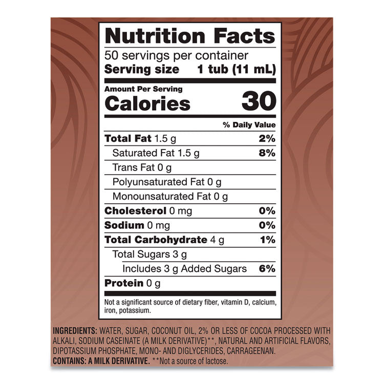 Liquid Coffee Creamer, Cafe Mocha, 0.38 oz Mini Cups, 50/Box, 4 Boxes/Carton