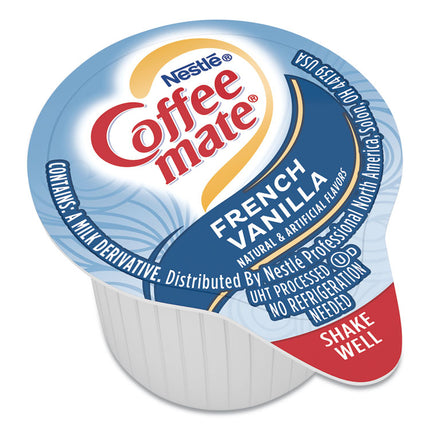 Liquid Coffee Creamer, French Vanilla, 0.38 oz Mini Cups, 50/Box, 4 Boxes/Carton