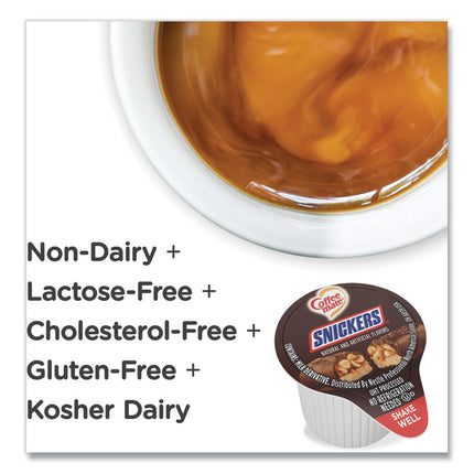 Liquid Coffee Creamer, Snickers, 0.38 oz Mini Cups, 50/Box