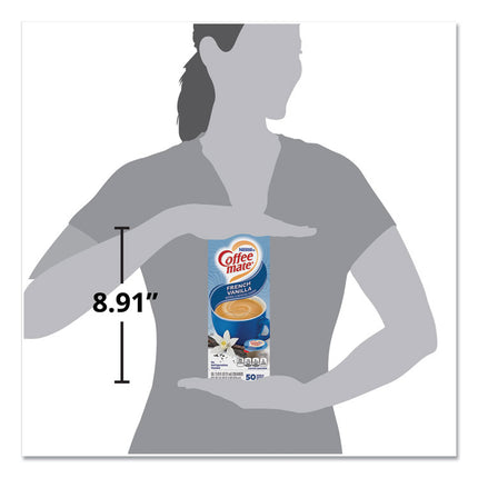 Liquid Coffee Creamer, French Vanilla, 0.38 oz Mini Cups, 50/Box, 4 Boxes/Carton