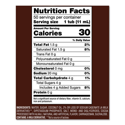Liquid Coffee Creamer, Snickers, 0.38 oz Mini Cups, 50/Box