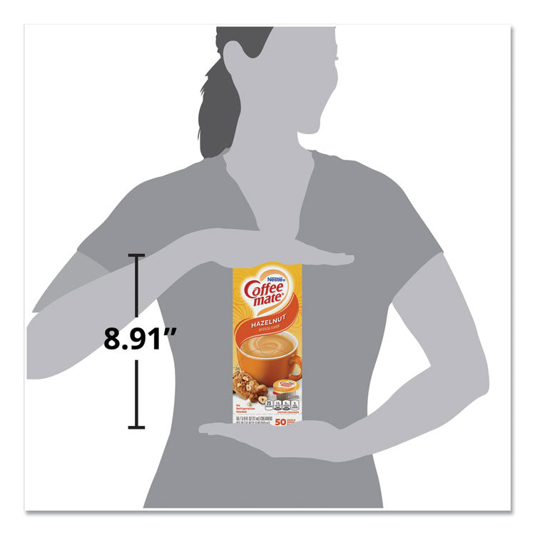 Liquid Coffee Creamer, Hazelnut, 0.38 oz Mini Cups, 50/Box, 4 Boxes/Carton