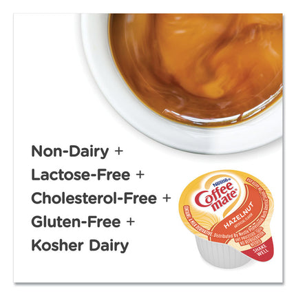 Liquid Coffee Creamer, Hazelnut, 0.38 oz Mini Cups, 50/Box, 4 Boxes/Carton